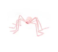 Codulu Ragno Gigante Rosa da Esterno,Decorazione Halloween,1 Pezzo,90 cm | Ragno con occhi rossi e zampe flessibili,per casa,giardino,portico,cimitero e decorazione Halloween interna o esterna