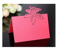 Codulu Segnaposto giglio intagliato matrimonio,rosso,50 pz | Scrittura nomi,numeri tavolo,compleanni,feste,festa per il nascituro,banchetti,ospiti,planner,cartoncino,segnaposto piegato