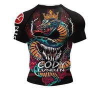 Cody Lundin Camicia da uomo a maniche corte con stampa tecnica 3D a compressione sportiva fantastica felpa sportiva, Corona Vipe, L