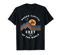 Cody Wyoming Rodeo Capital Vintage 70s 80s Montagna Grafica Maglietta