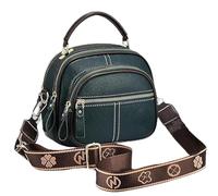 Coefficienta Classic Multifunctional Compartments Adjustable Wide Shoulder Strap Leather Bag, Fashionable Crossbody Bag (Green)