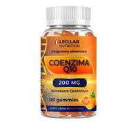 Coenzima Q10 200mg 120 Gummies Gusto Arancia Formula con Vitamina C Integratore