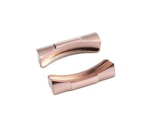 COEPMG 2 pezzi 20 mm Cinturino per orologio con estremità ricurva, appositamente per Rolex, per Submariner, cinturino in gomma e pelle, senza soluzione di continuità (Colore: Rosa, Dimensione: 20 mm)