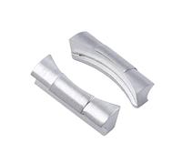 COEPMG 2 pezzi 20 mm estremità curvata Link Endlink solo per Rolex Braccialetto per orologi subacquei Cinturino in gomma e pelle con connessione senza cuciture (Colore: Argento opaco, Dimensione: 20