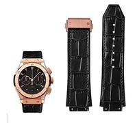 COEPMG Cinturino per orologio in vera pelle per Hublot Big Bang serie cinturino in pelle bovina cinturino da uomo con strumenti accessori nero marrone 26 * 19 mm (colore: nerooro rosa, dimensioni: