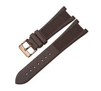 COEPMG Per cinturino in silicone PP Patek Philippe 5711 5712g Nautilus Cinturino per orologio Interfaccia speciale 25mm* 13mm Cinturino (colore: marrone-oro rosa, dimensioni: 25-13mm)