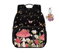 COEQINE 2 mini zaini per bambine con portachiavi, borse scolastiche ideali per giovani viaggi e escursioni, Farfalla Floreale Fung