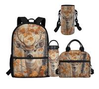 COEQINE 4 In 1 Cool Zaino per Ragazzi 4 6 8 12 14 Leggero Viaggio Bambini Torna a Scuola Regali, Cervo