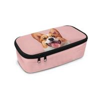 COEQINE Astuccio Kawaii per ragazze dai 10 ai 12 anni, grande capacità, astuccio grande per matite e penne per la scuola, Cane Corgi Rosa, Taglia unica, Organizer per borse