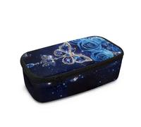 COEQINE Astuccio Kawaii per ragazze dai 10 ai 12 anni, grande capacità, astuccio grande per matite e penne per la scuola, Farfalla blu., Taglia unica, Organizer per borse