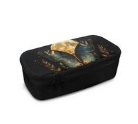 COEQINE Astuccio per ragazze, grande capacità, astuccio con cerniera, per ragazze adolescenti, motivo floreale vintage, regalo per il primo giorno a scuola, Luna Farfalla, Taglia unica, Organizer per