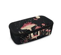 COEQINE Astuccio per ragazze, grande capacità, astuccio con cerniera, per ragazze adolescenti, motivo floreale vintage, regalo per il primo giorno a scuola, Luna Fungo, Taglia unica, Organizer per