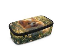 COEQINE Astuccio per ragazzi con manici, per ufficio, con accessori per 8-12 anni, Cane Corgi Kawaii, Taglia unica, Organizer per borse
