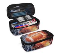 COEQINE Astuccio portamatite blu con motivo baseball, per ragazzi dagli 8 ai 12 anni, 3d Fuoco Rugby Calcio, Taglia unica, Organizer per borse