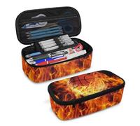 COEQINE Astuccio portamatite blu con motivo baseball, per ragazzi dagli 8 ai 12 anni, Cool 3d Burning Basket, Taglia unica, Organizer per borse