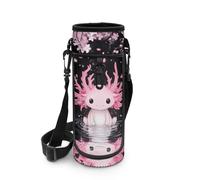 COEQINE Axolotl - Portaborraccia isolato per bambini e ragazze, con tracolla, leggera, per la scuola elementare, con custodia per telefono, per palestra, corsa, viaggi, portabottiglie in acciaio inox