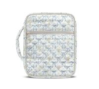 COEQINE Blue Bow Daisy Bibbia Covers per donne di medie dimensioni trapuntato borsa per la Bibbia da donna grande borsa per il trasporto con manico resistente e tasca con cerniera, regalo cristiano