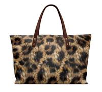 COEQINE Borsa a secchiello da donna in pelle con coniglietto carino uova di Pasqua stampate borse a tracolla Hobo Bucket borsa, Marrone leopardato., Large