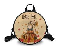 COEQINE Borsa a tracolla da donna, in morbida pelle, mini zaino, Ciao Autunno Zucca Gnome