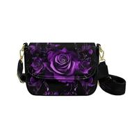 COEQINE Borsa a tracolla stampata da donna, leggera, multifunzione, multi tasca, cinturino di ricambio, Rosa viola.