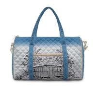 COEQINE Borsa a tracolla trapuntata da donna, da viaggio, palestra, borsa a tracolla grande, Capanna Isola su Azzurro, L, Classico