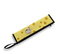COEQINE Borsa da trasporto per argenteria con divertente formaggio, simpatico motivo topo, borsa da viaggio con cerniera, per donne e uomini, motivo animale carino giallo