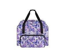 COEQINE Borsa da trasporto per macchina da cucire, con stampa floreale vintage, borsa da viaggio, 50 x 33 x 25 cm, Motivo farfalla viola, Borsa da viaggio
