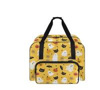 COEQINE Borsa da viaggio per macchina da cucire, 50,8 x 33 x 25,4 cm, organizer multitasche da donna, Fantasma giallo di Halloween, Borsa da viaggio