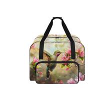COEQINE Borsa da viaggio per macchina da cucire, 50,8 x 33 x 25,4 cm, organizer multitasche da donna, Motivo colibrì rosa, Borsa da viaggio