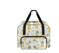COEQINE Borsa da viaggio per macchina da cucire, 50,8 x 33 x 25,4 cm, organizer multitasche da donna, Motivo ananas giallo, Borsa da viaggio