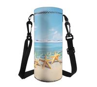 COEQINE Borsa in neoprene con stella marina per l'estate per bambini ragazze ragazzi borsa per bottiglia d'acqua escursionismo per sport adulti con tracolla regolabile Strao Neoprene Sling Holder