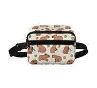 COEQINE Borsa natalizia piccola marsupio per famiglia, figlio, uomo, donna, modello alla moda, a vita alta, con tracolla, Kapibala - Simpatico animale, Zaino per bambini