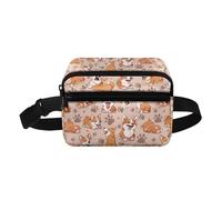 COEQINE Borsa natalizia piccola marsupio per famiglia, figlio, uomo, donna, modello alla moda, a vita alta, con tracolla, Carino Corgi Cane Zampa Arancione, Zaino per bambini