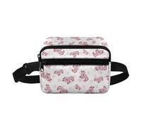 COEQINE Borsa natalizia piccola marsupio per famiglia, figlio, uomo, donna, modello alla moda, a vita alta, con tracolla, Axolotl - Simpatico cuore a forma di animale, Zaino per bambini