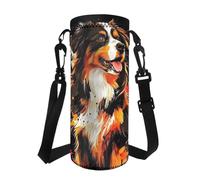 COEQINE Borsa termica in neoprene con tracolla regolabile per escursionismo, viaggi, scuola e bambini, motivo cane blu, Pastore australiano Blu