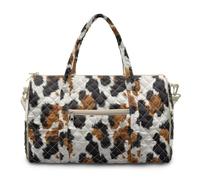 COEQINE Borsone trapuntato da donna, da viaggio, weekender, con tasche, per la notte, Stampa mucca leopardata marrone nera, L, Classico