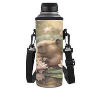 COEQINE Capybara - Borraccia per la scuola, per bambini, con stampa di animali carini, porta bottiglia d'acqua per bambini per scuola e viaggi