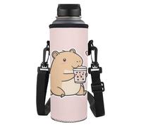 COEQINE Capybara - Borsa per bottiglia d'acqua con tracolla, per bambini e ragazze, per la scuola, con tracolla, per la scuola