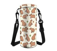 COEQINE Capybara - Custodia per bottiglia d'acqua per bambini e ragazze, borsa in neoprene con coulisse, tracolla regolabile, per uomini, donne, bambini, scuola, escursionismo, borsa a tracolla