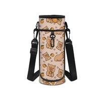 COEQINE Capybara - Custodia per bottiglia d'acqua per la scuola, leggera, a forma di animale, per passeggiate, da donna, con custodia per telefono, borsa a tracolla per bambini