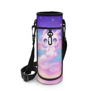 COEQINE Carino Axolotl Space Water Bottle Sleeve per bambini leggero isolato borsa per bottiglia d'acqua con tracolla borse bici bambino Phne Sing Bag per la scuola a piedi escursionismo
