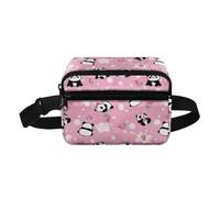 COEQINE Carino Pesce Rosa Ragazze Sling Bag per le Donne Piccolo Cintura Pack Bambini Marsupio Moda Fanny Pack per Viaggio, Kawaii Panda Animale Rosa, Zaino per bambini
