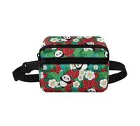 COEQINE Carino Pesce Rosa Ragazze Sling Bag per le Donne Piccolo Cintura Pack Bambini Marsupio Moda Fanny Pack per Viaggio, Fragola Panda Boho Floreale Floreale, Zaino per bambini