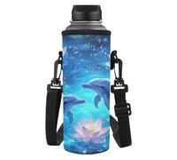 COEQINE Coeqinedolphin - Custodia per bottiglia d'acqua con tracolla regolabile, per bambine e ragazze, divertente borsa per tazza d'acqua per bambini per scuola e lavoro