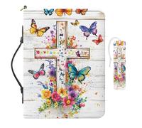 COEQINE Copertine bibliche da donna di medie dimensioni 26,9 x 19,1 x 5,1 cm, impermeabile per segnalibro e croce floreale per la Bibbia Custodia per donne in pelle per gli amanti dei libri Accessori