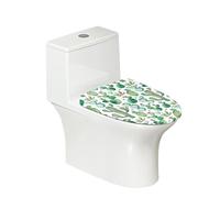 COEQINE Copertura del coperchio del WC con stampa di cactus, bianca, alla moda, casual, per casa, bagno, leggera, portatile, con bordo elastico, accessori per il bagno decorazione