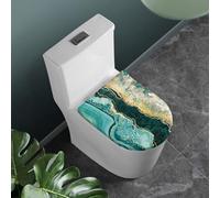 COEQINE Copriwater con stampa in marmo verde oro con bordo elasticizzato elasticizzato per donne e uomini