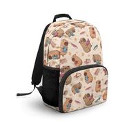 COEQINE Costumied - Zaino da scuola per bambini e ragazze, ideale come regalo per il ritorno a scuola materna, Studing Capibara, 44cm fit 7-18 Year