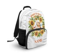 COEQINE Costumied - Zaino da scuola per bambini e ragazze, ideale come regalo per il ritorno a scuola materna, Solo una ragazza a cui piace Capybara con nome, 44cm fit 7-18 Year