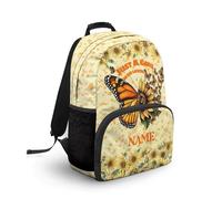 COEQINE Costumied - Zaino da scuola per bambini e ragazze, ideale come regalo per il ritorno a scuola materna, Just a Girls Who Like Butterfly With Name Yellow, 44cm fit 7-18 Year